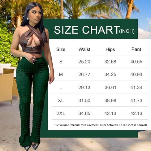 Women's Sexy Bell Bottom Pants Bootcut Bubble Flare Leggings High Waist Stretchy Wide Leg Trousers Club Night in Kuwait