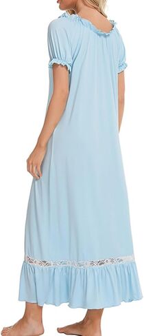 ثوب نوم نسائي Vidifid بأكمام طويلة، ملابس نوم على طراز الأميرة الفيكتورية، فستان نوم طويل طويل in Kuwait