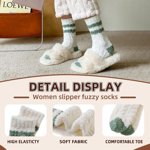 Velice Womens Fuzzy Socks Soft Cozy Fluffy Slipper Winter Socks Warm Plush Sleeping Christmas Socks 6 Pairs in Saudi Arabia