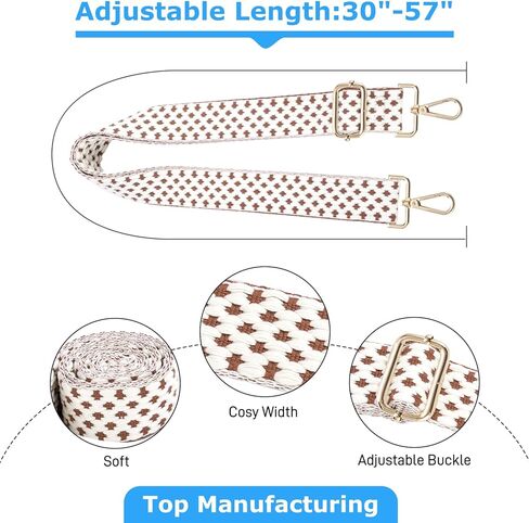 استبدال حزام الكتف الواسع من BILIONE، حزام حقيبة اليد من القماش الكتاني المريح الناعم القابل للتعديل in Kuwait
