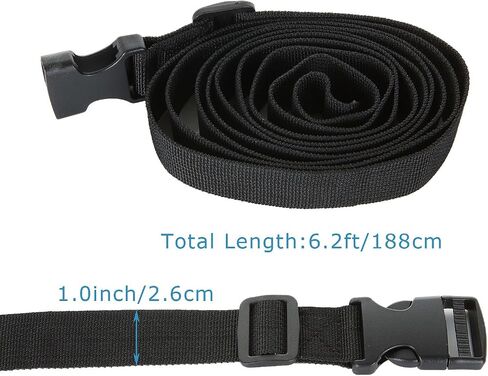 FVIEXE 10PCS 1 Inch by 6.2 Feet Utility Strap with Quick-Release Buckle, Adjustable Nylon Straps Camping Luggage Backpack Bike Packing Strap for Outdoor Sports, Compression, Bundling, Black in Saudi Arabia