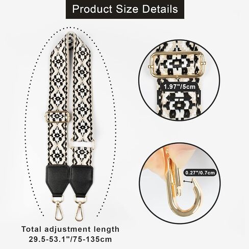 Wide Purse Strap, 2" Adjustable Leather Purse Strap, Replacement Crossbody Handbag Strap for Cross Body Bag Guitar Bag Strap in Saudi Arabia