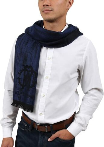 روبيرتو كافالي وشاح رجالي من مزيج الصوف الازرق ESZ052 04500, أزرق, 40-180 in Kuwait