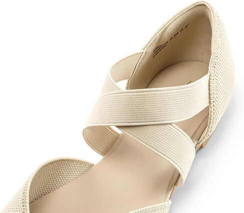 DREAM PAIRS Women's Spuare Toe Ankle Strap Ballet Flats, Breathable High Stretch Knitted Fabric - Stylish Comfortable Casual Dressy Daily Work Office Shoes in Saudi Arabia