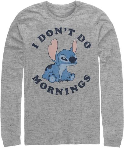 Disney Big & Tall Men's Lilo Stitch Mornings Tops Long Sleeve Tee Shirt in Saudi Arabia