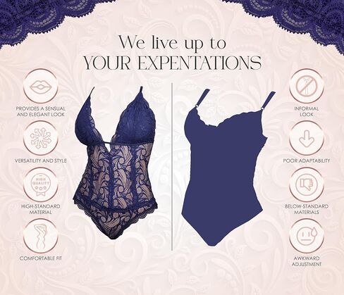 One Piece Lace Bodysuit, Sexy Teddy Lingerie, Beautiful and Sophisticated Body in Kuwait