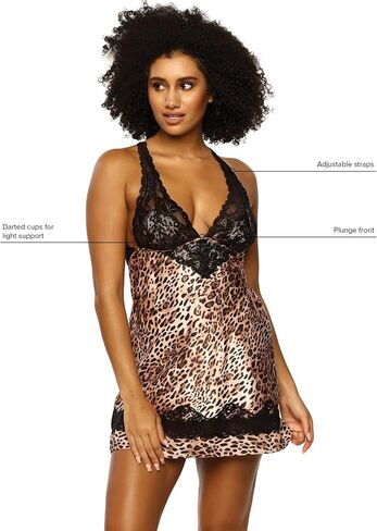 Felina Muse Chemise: Babydoll Nightgown for Women with Plunge Front and Adjustable Straps, Babydoll Lingerie for Women in Saudi Arabia