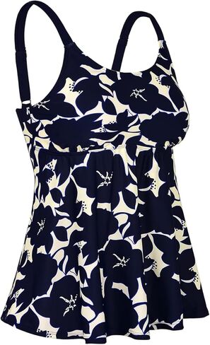 ملابس سباحة نسائية من Firpearl Flowy Tankini فقط برقبة دائرية للتخسيس ملابس سباحة متواضعة in Kuwait