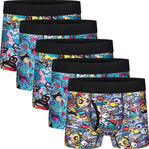 Boys Boxer Briefs Cotton Big Boys Underwear Breathable Soft Boxers Briefs with Fly 5 Pack(SIZE:6-8) in Saudi Arabia