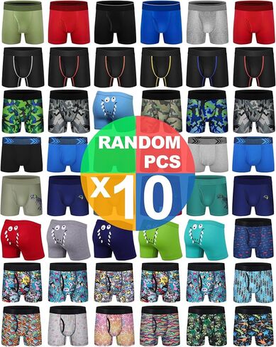 Boys Boxer Briefs Cotton Big Boys Underwear Breathable Soft Boxers Briefs with Fly 5 Pack(SIZE:6-8) in Saudi Arabia