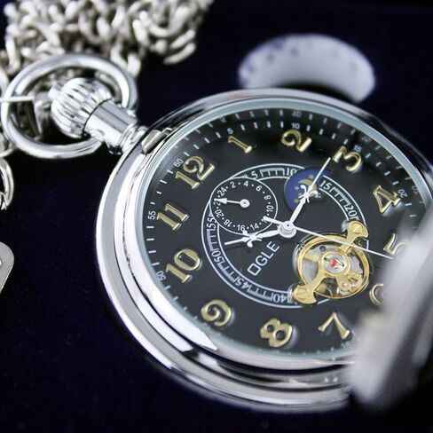 ساعة الجيب الآلي بآلية آلية آلية آلية للجيب من نوع التوربيلون الذهبي المقاوم للماء من فئة الفينيكس in Kuwait