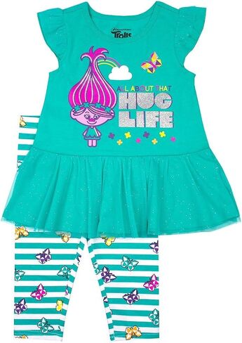 شبكة ملابس الأطفال ترولز مجموعة السراويل الضيقة Hug Life Capri للفتيات الصغيرات in Saudi Arabia