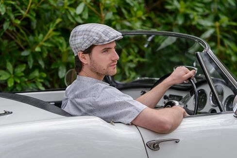 قبعة سكالي من الكتان العتيق - رمادي منقوش in Kuwait