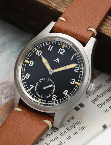 سوار ساعة Militado D12 مصنوع من جلد كريستال الياقوت مقبب، مع حزام ساعة من النايلون 20 ملم، ساعات عسكرية على الطراز العسكري in Kuwait