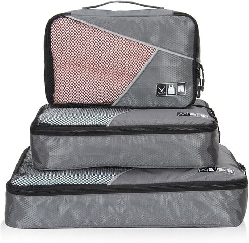 حقيبة ظهر Hynes Eagle Carry on 38L كبيرة للسفر للنساء معتمدة من الطيران لعطلة نهاية الأسبوع حقيبة ظهر للكمبيوتر المحمول للرجال 15 بوصة بنية مع 3 قطع مكعبات تعبئة باللون الرمادي in Kuwait