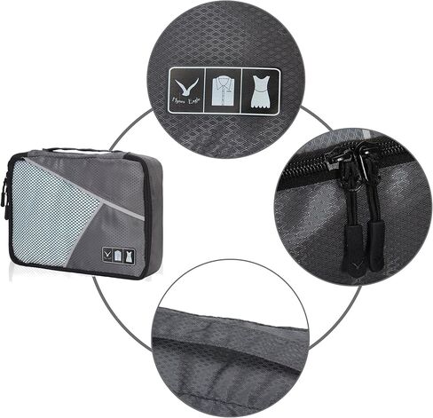 حقيبة ظهر Hynes Eagle Carry on 38L كبيرة للسفر للنساء معتمدة من الطيران لعطلة نهاية الأسبوع حقيبة ظهر للكمبيوتر المحمول للرجال 15 بوصة بنية مع 3 قطع مكعبات تعبئة باللون الرمادي in Kuwait