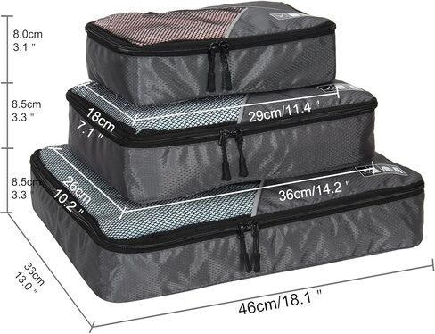 حقيبة ظهر Hynes Eagle Carry on 38L كبيرة للسفر للنساء معتمدة من الطيران لعطلة نهاية الأسبوع حقيبة ظهر للكمبيوتر المحمول للرجال 15 بوصة بنية مع 3 قطع مكعبات تعبئة باللون الرمادي in Kuwait