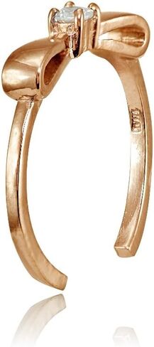 Hoops & Loops Sterling Silver Cubic Zirconia Bow Tie Toe Ring in Saudi Arabia