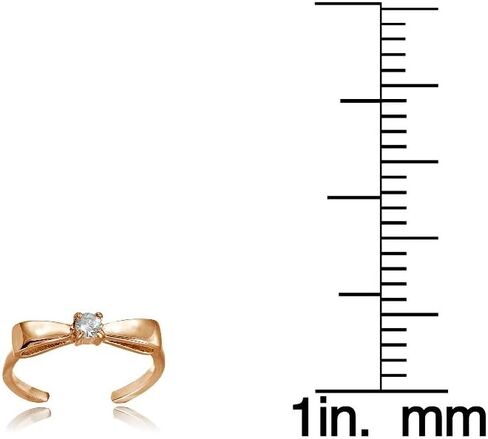 Hoops & Loops Sterling Silver Cubic Zirconia Bow Tie Toe Ring in Saudi Arabia