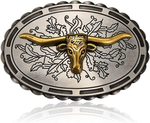 MASOP VOGU Men's Western Belt Buckles Longhorn Bull Belt Buckle American Flag Cowboy Country Belts for Men in Saudi Arabia