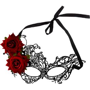 Masquerade Mask for Women Mardi Gras Mask Rose Black Mask Costume for Halloween Prom Carnival Party Supplies
