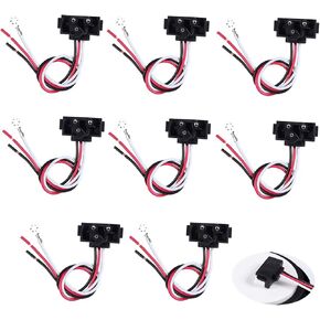 8PCS Right Angle 3 Prong Pigtail Wire Plug, PL3 plug Fit for 4" Round Tail Light & 6" Oval Trailer Tail Lights, Connector for Trailers Trucks Tail/Turn/Stop/Brake/Reverse/Parking Lights