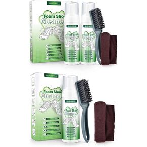 SEVENWELL White Sneaker Shoes Cleaner, Waterless Foam Shoe Cleaning Kit For Canvas, Tennis, Knit, Suede, Fabric