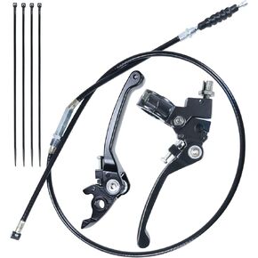 Folding Clutch Brake Lever Cable Kit For 50cc 70cc 110cc 125cc 140cc 150cc Apollo RFZ125 DB007 DBX15 X18 X19 Tao Tao DB17 DB27 Coolster M125 SSR Thumpstar Chinese Pit Dirt Bike Motorcycle Black