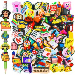 100 PCS Pencil Topper Decorations,Random Pencil Charms for Elementary,Pencil Toppers for Kids Bulk,Cute Pens Clips,Classroom Prizes for Students,School Rewards for Girls Boys