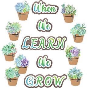 50 قطعة من القواطع العصارية ديكورات لوحة الإعلانات العصارية ديكور الفصل الدراسي عندما نتعلم أننا ننمو ديكورات الحائط لجدار المدرسة في الفصل الدراسي (نمط جديد، 50 قطعة) in Kuwait