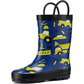 HISEA Light Up Rubber Rain Boots for Toddlers and Kids Boys Girls Lightwight Waterproof