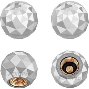Blue Crystal Diamond Valve Stem Covers Shiny Rhinestone Valve Stem Cap Plastic Tire Valve Caps with O-Ring Seal, Corrosion Resistant, Universal fit Car Truck SUV Motorcycle Bike (4 Pack)
