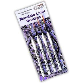 Mandala Liner Brushes for dot Mandala Art - 4 pc Liner Paint Brush Set - Happy Dotting Company - Perfect for swipes and swooshes - Another Dotting Tool