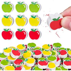 60Pcs Mini Apple Erasers Bulk 3 Colors Apple Shape Erasers Cute Apple Collection Erasers for Back to School Party Classroom Stationery Supplies in Saudi Arabia