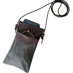 Large Double Microfiber Suede Pouch, Soft Squeeze Top Eyeglasses/Sunglasses Phone Pouch Cases(1)