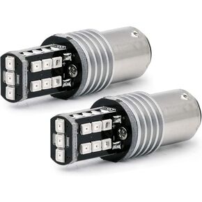 Syneticusa 1157 Red Flashing Strobe Blinking Rear Alert Safety Brake Tail Stop High Power LED Light Bulbs