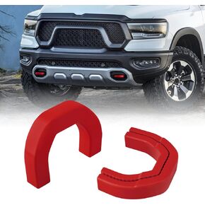 Front Tow Hooks Covers Hitch Cover Customized Car Tow Hooks Compatible with RAM 1500 Accessories 2019-2024|Red (Not Fit for RAM 1500 Classic,RAM 2500,RAM 3500)