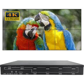 UHD Video Wall Controller 2x2 4K,1x4 Vertical Video Wall Resolution up to 4320x2160P 1x3 5760x1080@60Hz Vertical Mode Splicing,90° flip, Multi-Device Cascade use to Achieve 4k-8k Resolution