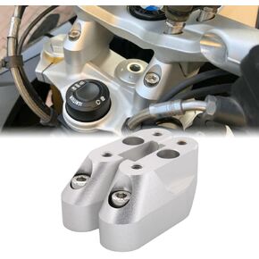 Motorcycle Handlebar Clamp for BMW R1200RS R1250RS R 1200 1250 RS 2015 2016 2017 2018 2019 2020 2021 Handle Bar Risers Bracket Extend Adapter Mount (1.1" Rise) CNC Aluminum Silver