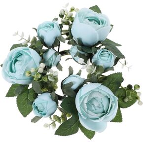 PRETYZOOM Artificial Rose Candle Ring: 1pc Fake Flower Candle Ring, Wedding Table Centerpieces, Pillar Candle Ring, Artificial Flower Candle Holder for Wedding Xmas
