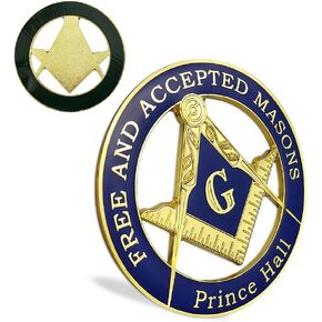 Masonic Prince Hall Car Emblem Freemason Metal Auto Decal
