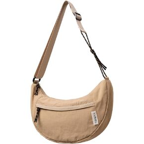 Nylon Crescent Bag Crossbody, Casual Sling Bag Half Moon Hobo Purse For Women Men