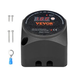 VEVOR Dual Battery Isolator Kit, 12V 140Amp, Manual and Auto Modes VSR Voltage Sensitive Relay with LCD Screen, Smart Battery Isolator for ATV UTV RV Camper Off-Road Vehicle Caravan Truck Boat Yacht
