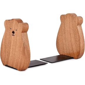 Office Bookend Decorative Bookends Shelf Decor Desk Book Holder Perfect for Books, DVD's, CD's, Video Games (4" x 4" x 5") (Set of 2)