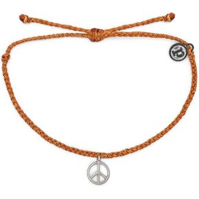 سوار Pura Vida باللون الفضي أو الأسود أو الذهبي بعلامة السلام - حلية مطلية، شريط قابل للتعديل - مقاوم للماء بنسبة 100% in Kuwait