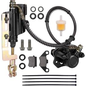 Rear Foot Brake Master Cylinder Caliper Set for 50cc 70cc 90cc 110cc 125cc Taotao 125D Boulder B1 Coolster Yamoto Vitacci Kazuma SunL 3050HD 3050C RPS Icebear ATV Quad 4 Wheeler