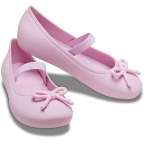 Crocs Brooklyn Ballet Flats (Little Big Kid) Bow K BlrnaPink, Ballerina Pink, 4 US Unisex