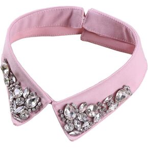 Detachable Dickey Collar Half Shirt Blouse False Collar Shiny Rhinestone Fake Collar Choker Peter Pan Necklace Faux Collar