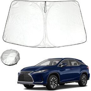 Foldable Windshield Sun Shade Compatible with Lexus RX 2024 2023 2022 2021 2020 2019 2018 2017 2016,Front Window Lexus RX Sunshade Sun Visor Cover Blocks UV Rays Keep Your Car Cooler