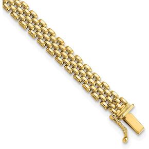 Avariah 14k Yellow Gold 6mm Panther Link Bracelet - 7.5"